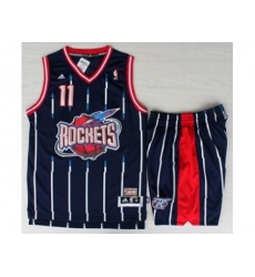 Houston Rockets 11 YAO Blue Hardwood Classics Revolution 30 NBA Jerseys Shorts Suits