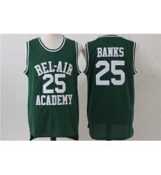 Men Bel Air Academy 25 Carlton Banks Green Stitched Movie Jersey