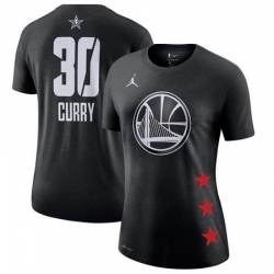 Warriors 30 Stephen Curry Black 2019 NBA All Star Game Women's T Shirt