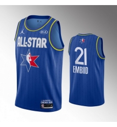 76ers 21 Joel Embiid Blue 2020 NBA All Star Jordan Brand Swingman Jersey