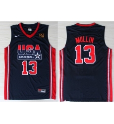 1992 Olympics Team USA 13 Chris Mullin Navy Blue Swingman Jersey 