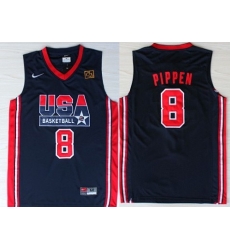 1992 Olympics Team USA 8 Scottie Pippen Navy Blue Swingman Jersey