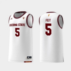 Men Arizona State Sun Devils Kyle Feit White Replica College Basketball Jersey