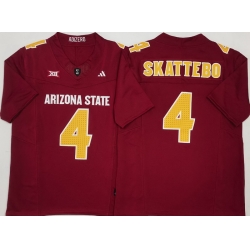 Men Arizona Sun Devils Red #4 Cam SKATTEBO White Stitched F U S E NCAA Jersey