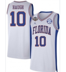Men Florida Gators 10 Thomas Haugh White Stitched College Basketball Jersey Men Florida Gators 10 Thomas Haugh White Stitched College Basketball Jersey
