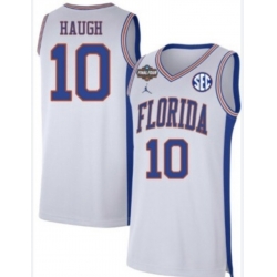 Men Florida Gators  10 Thomas Haugh White Stitched College Basketball Jersey