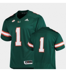 Men Miami Hurricanes 1 Green College Football Premier Jersey