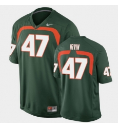 Men Miami Hurricanes Michael Irvin Game Green College Football Jersey