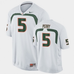 Men Miami Hurricanes N'Kosi Perry Game White College Football Jersey