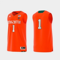 Men Miami Hurricanes Orange Basketball Swingman Adidas Replica Jersey