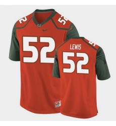 Men Miami Hurricanes Ray Lewis Replica Orange College Football Jersey