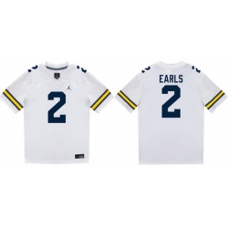 Men Michigan Wolverines  2 Shamari Earls White Stitched Baseball Jersey