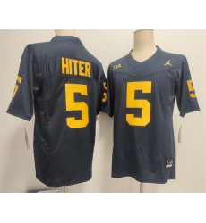 Men Michigan Wolverines  5 Savion Hiter Navy 2025 F U S E  Stitched Jersey