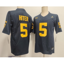Men Michigan Wolverines  5 Savion Hiter Navy 2025 F U S E  Stitched Jersey