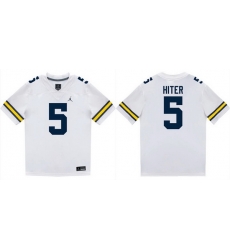 Men Michigan Wolverines 5 Savion Hiter White Stitched Baseball Jersey Men Michigan Wolverines 5 Savion Hiter White Stitched Baseball Jersey