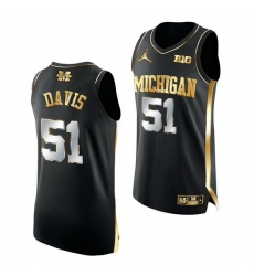 Michigan Wolverines Austin Davis 2021 March Madness Golden Authentic Black Jersey