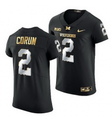 Michigan Wolverines Blake Corum 2021 22 Golden Edition Elite Football Black Jersey