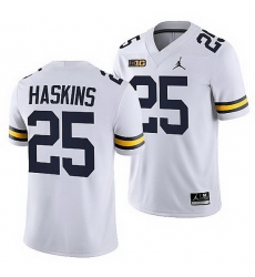 Michigan Wolverines Hassan Haskins White College Football Men Jersey