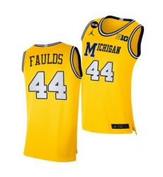 Michigan Wolverines Jaron Faulds Yellow Blm Social Justice Men Jersey