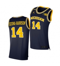 Michigan Wolverines Rico Ozuna Harrison 2021 Big Ten Regular Season Champions Blm Navy Jersey