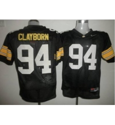 Hawkeyes #94 Adrian Clayborn Black Embroidered NCAA Jersey