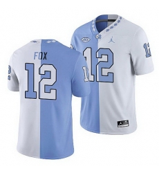 North Carolina Tar Heels Tomon Fox College Football White Blue Split Edition Game Jersey