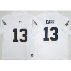 Men Notre Dame Fighting Irish  13 Riley Leonard White F U S E  Limited Stitched Jersey