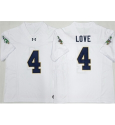 Men Notre Dame Fighting Irish  4 Jeremiyah Love White F U S E  Limited Stitched Jersey