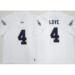 Men Notre Dame Fighting Irish  4 Jeremiyah Love White F U S E  Limited Stitched Jersey