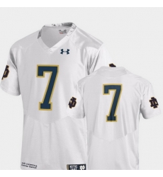 Men Notre Dame Fighting Irish 7 White Alumni Football Game Finished Replica Jersey