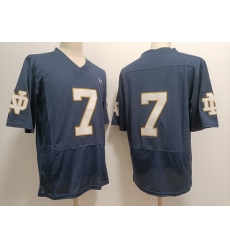 Men Notre Dame Fighting Irish Audric Estime #7 Navy Blue 2023 Stitched No Name Jersey