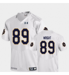 Men Notre Dame Fighting Irish Brock Wright 89 White College Football Replica Jersey