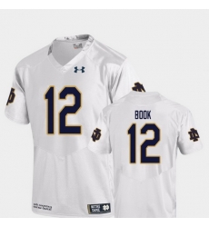 Men Notre Dame Fighting Irish Ian Book 12 White College Football Replica Jersey