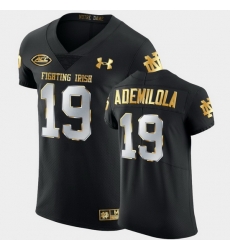 Men Notre Dame Fighting Irish Justin Ademilola Golden Edition Black Authentic Jersey