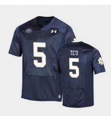 Men Notre Dame Fighting Irish Manti Te'O Replica Navy College Football Playoff Jersey