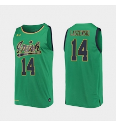 Men Notre Dame Fighting Irish Nate Laszewski Replica Kelly Green College Basketball 2019 20 Jersey