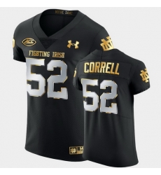 Men Notre Dame Fighting Irish Zeke Correll Golden Edition Black Authentic Jersey