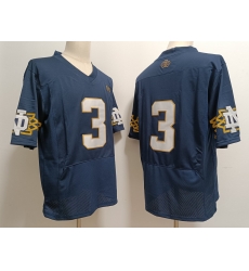 Men's Notre Dame Fighting Irish ##3 Joe Montana Blue no name Stitched Jersey