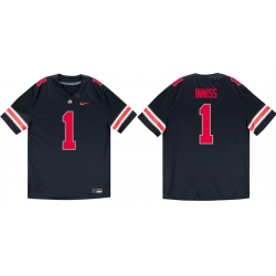 Men Ohio State Buckeyes  1 Brandon Inniss Black Stitched Jersey