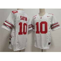 Men Ohio State Buckeyes  10 Julian Sayin White F U S E  Limited Stitched Jersey