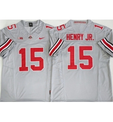 Men Ohio State Buckeyes 15 Chris Henry Jr Grey 2025 F U S E Limited Stitched Jersey Men Ohio State Buckeyes 15 Chris Henry Jr Grey 2025 F U S E Limited Stitched Jersey