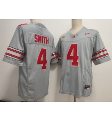 Men Ohio State Buckeyes 4 Jeremiah Smith Grey F U S E Limited Stitched Jersey Men Ohio State Buckeyes 4 Jeremiah Smith Grey F U S E Limited Stitched Jersey