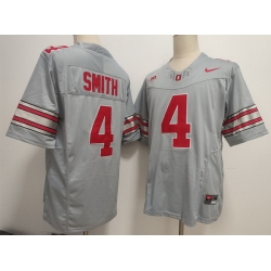 Men Ohio State Buckeyes  4 Jeremiah Smith Grey F U S E  Limited Stitched Jersey