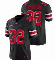 Men Ohio State Buckeyes TreVeyon Henderson #32 C.J. Stroud Scarlet Game Black Jersey