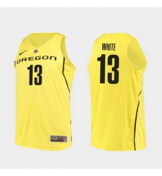 Men Oregon Ducks Paul White Yellow Authentic College Basketball Jersey