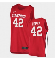 Men Stanford Cardinal Robin Lopez College Basketball Red 2020 21 Jersey