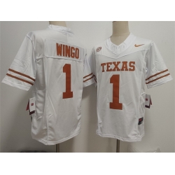 Men Texas Longhorns  1 Ryan Wingo White 2026 F U S E  Stitched Jersey