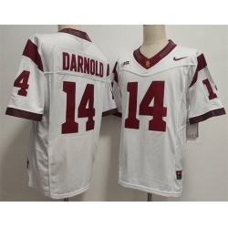 Men USC Trojans  14 Sam Darnold 2025 F U S E  White Stitched Jersey
