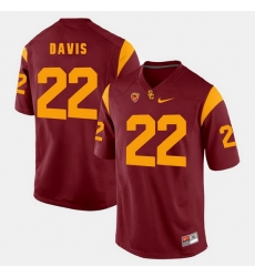 Men Usc Trojans Justin Davis Pac 12 Game Red Jersey