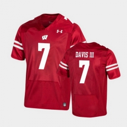 Men Wisconsin Badgers Danny Davis Iii Premier Red Football Jersey